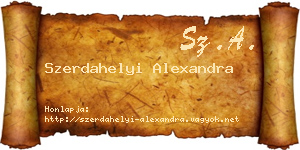 Szerdahelyi Alexandra névjegykártya